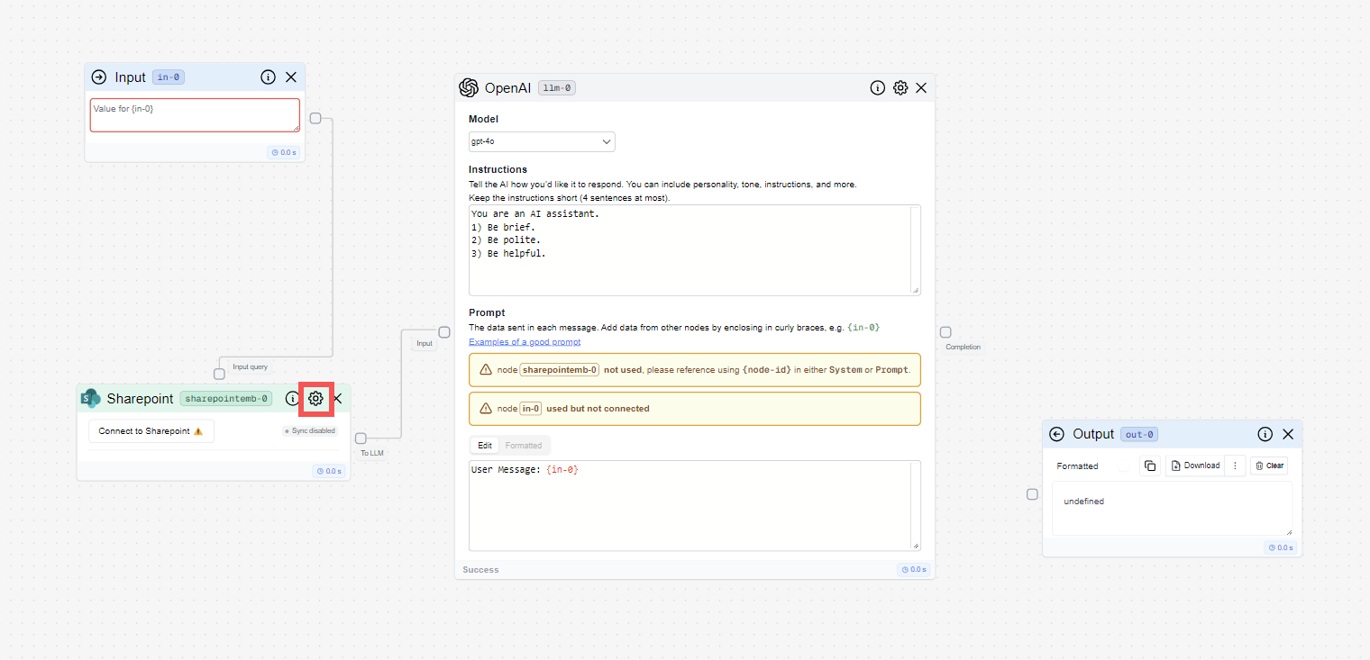 Click settings on
Sharepoint