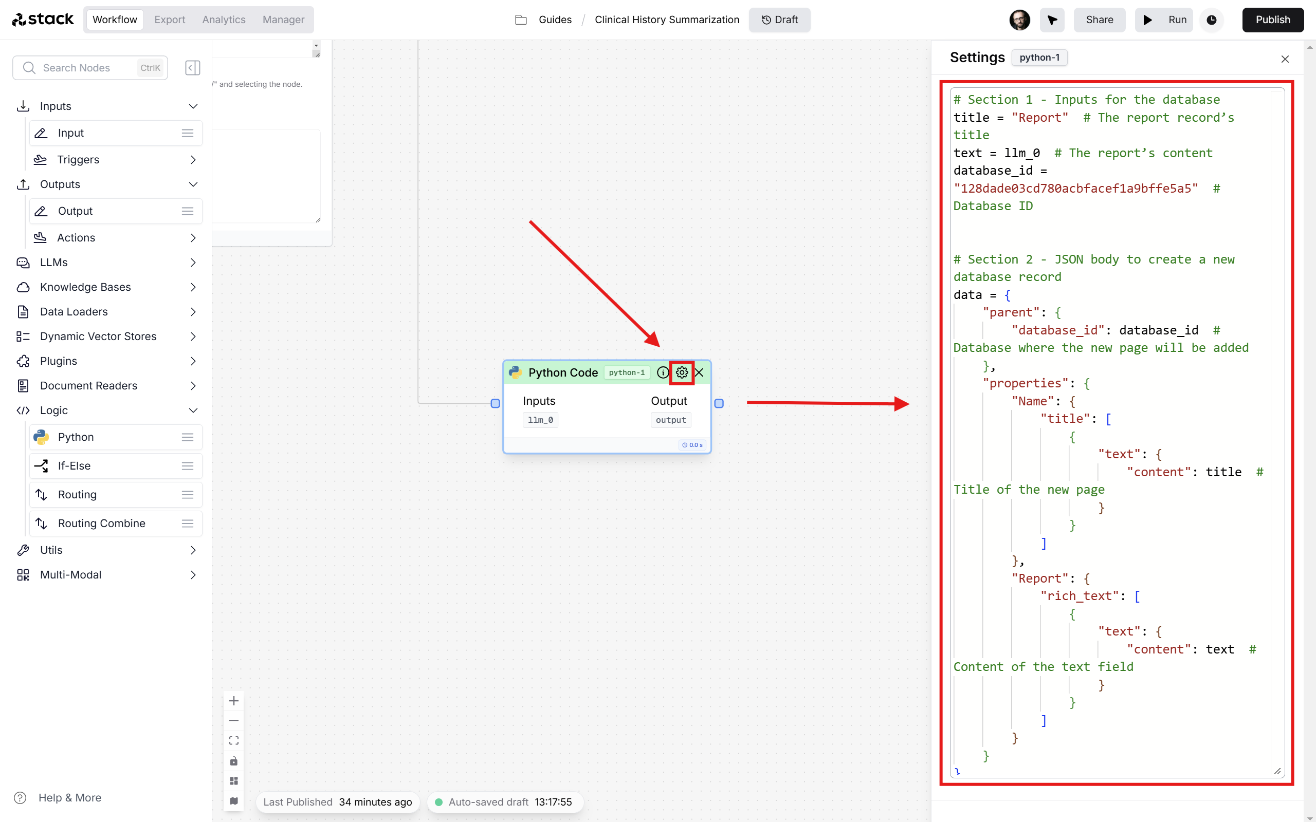 Paste Code into Second Python
Node