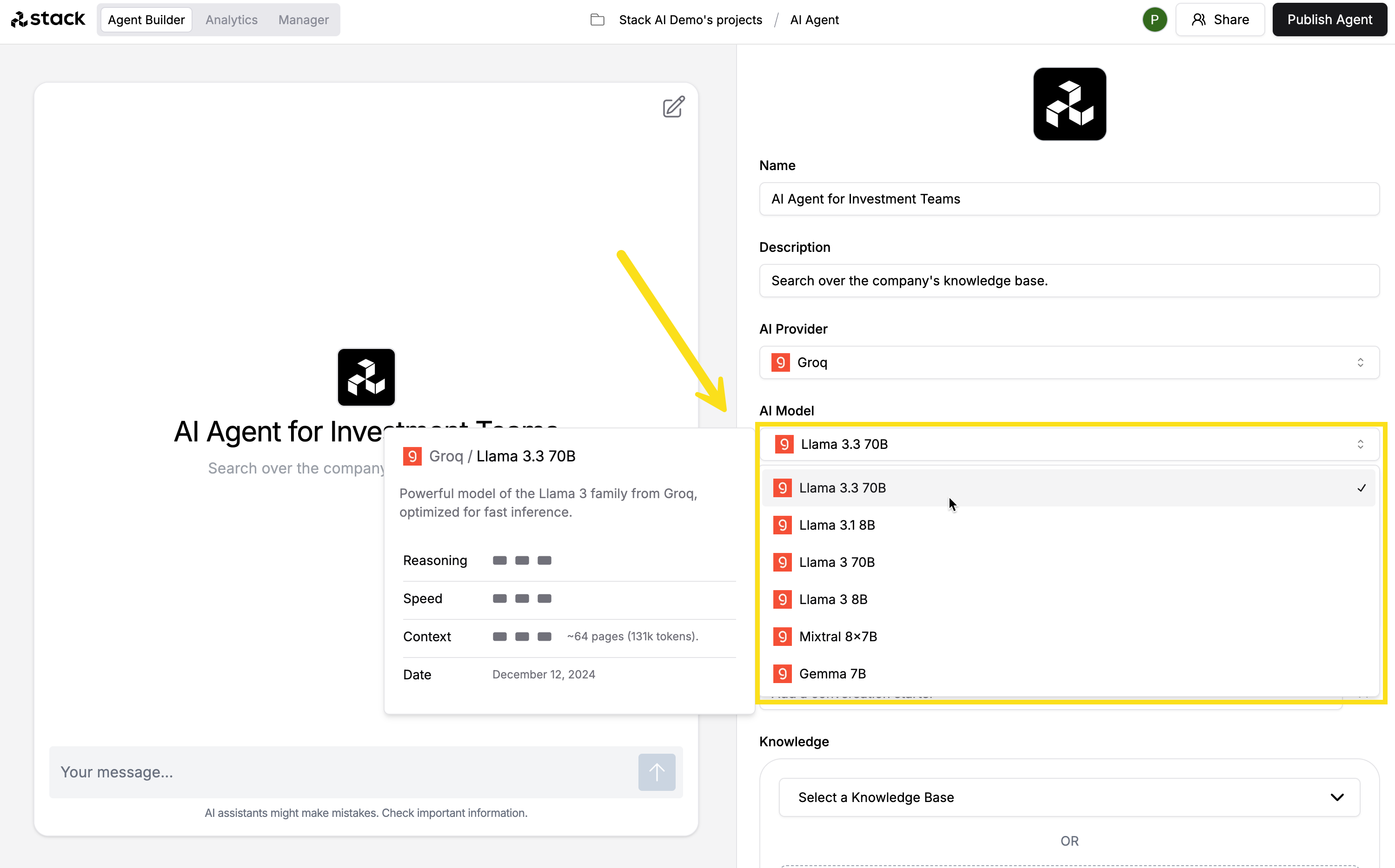 StackAI Submodel
selection