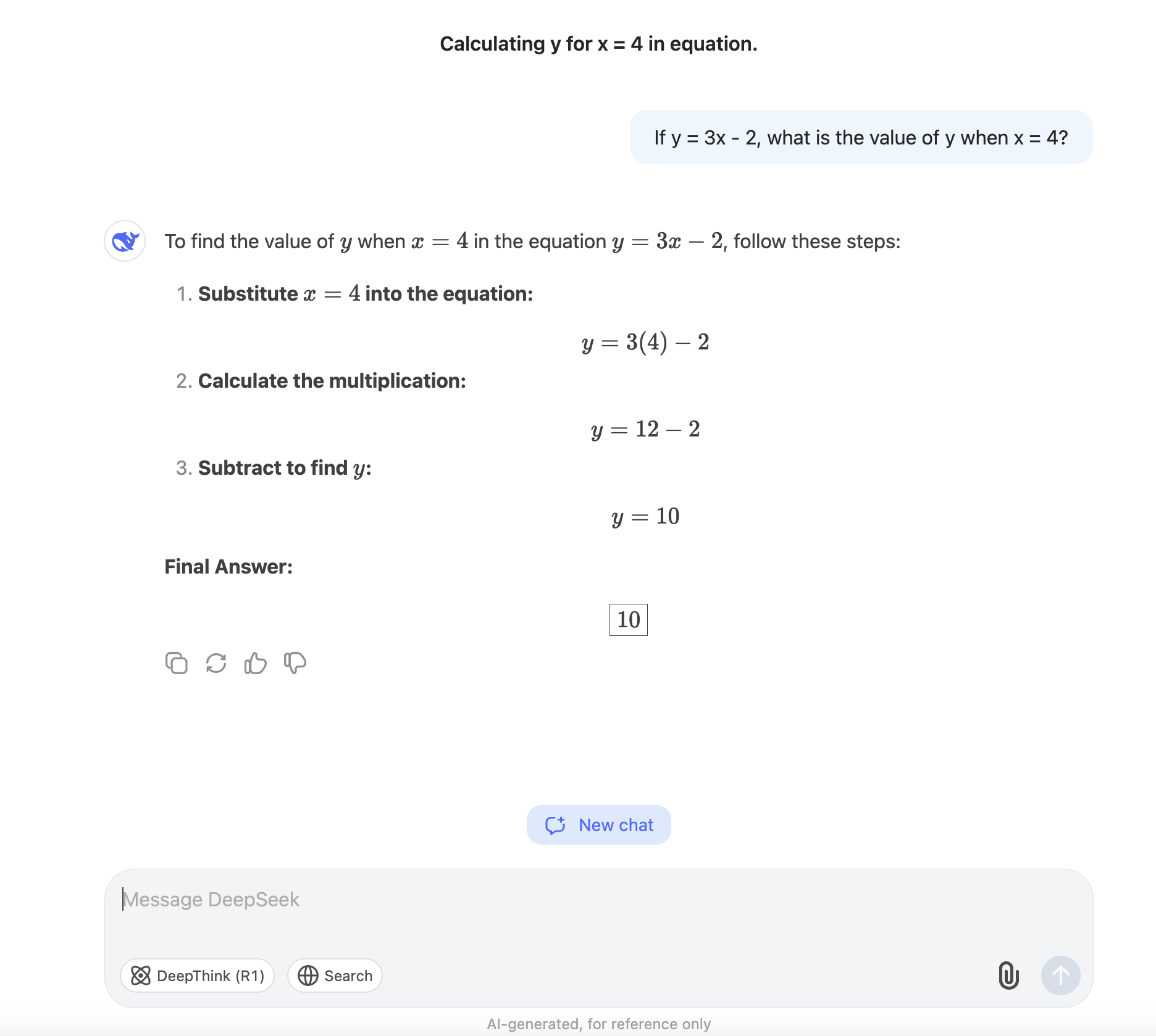 DeepSeek Calculation