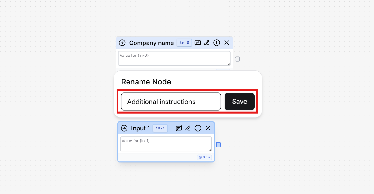 Rename additional instructions and
save