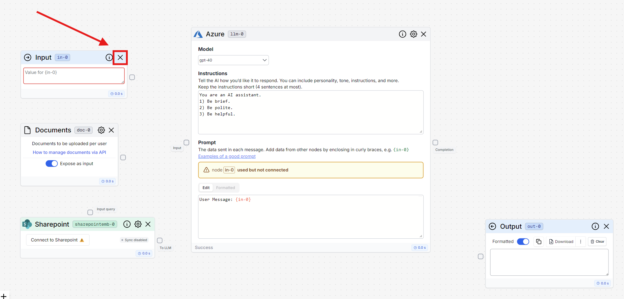 Delete Input
Node